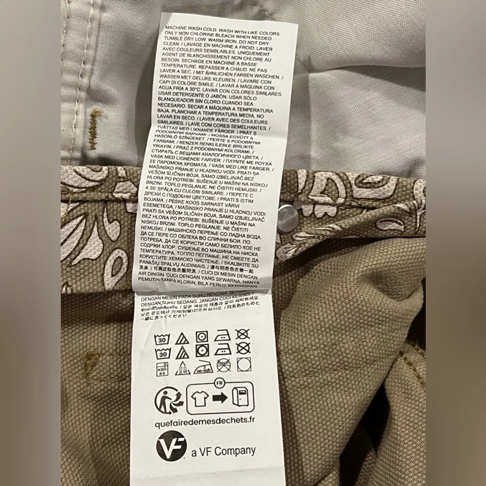 DICKIES overalls Womens Ellis Bohemian floral beige duck canvas Size M - Picture 13 of 16